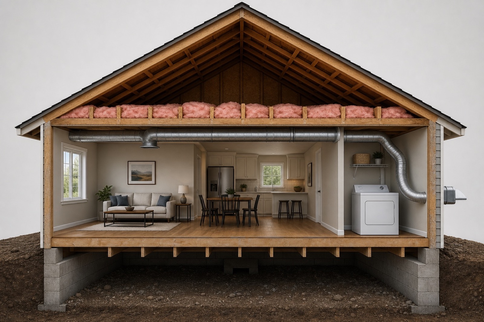 Home systems cutaway showing duct path